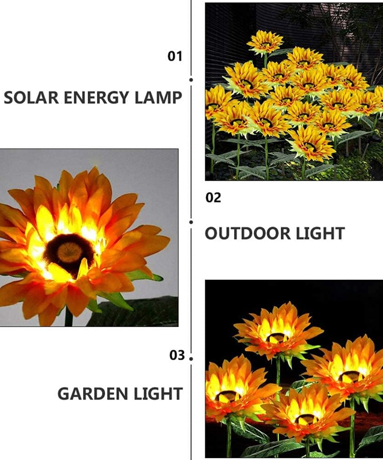 Sunlitec Solar Powered Sunflower Lights
