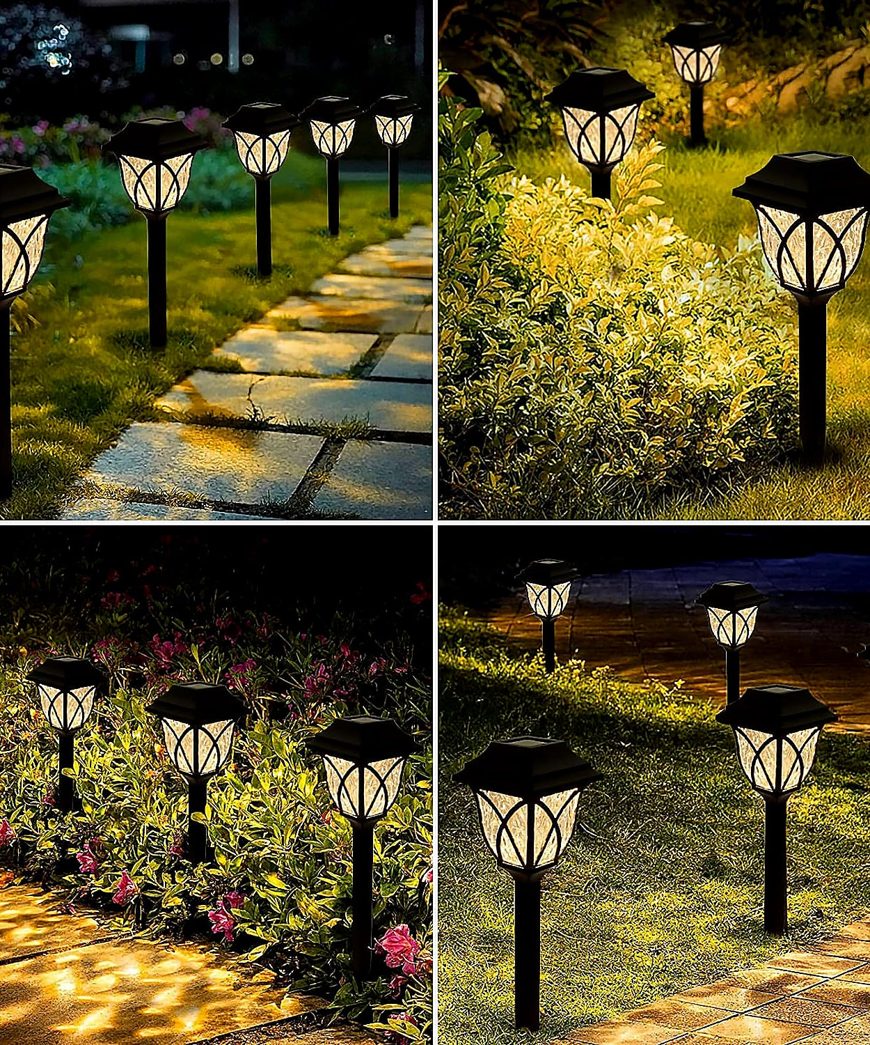 Solar garden light in use