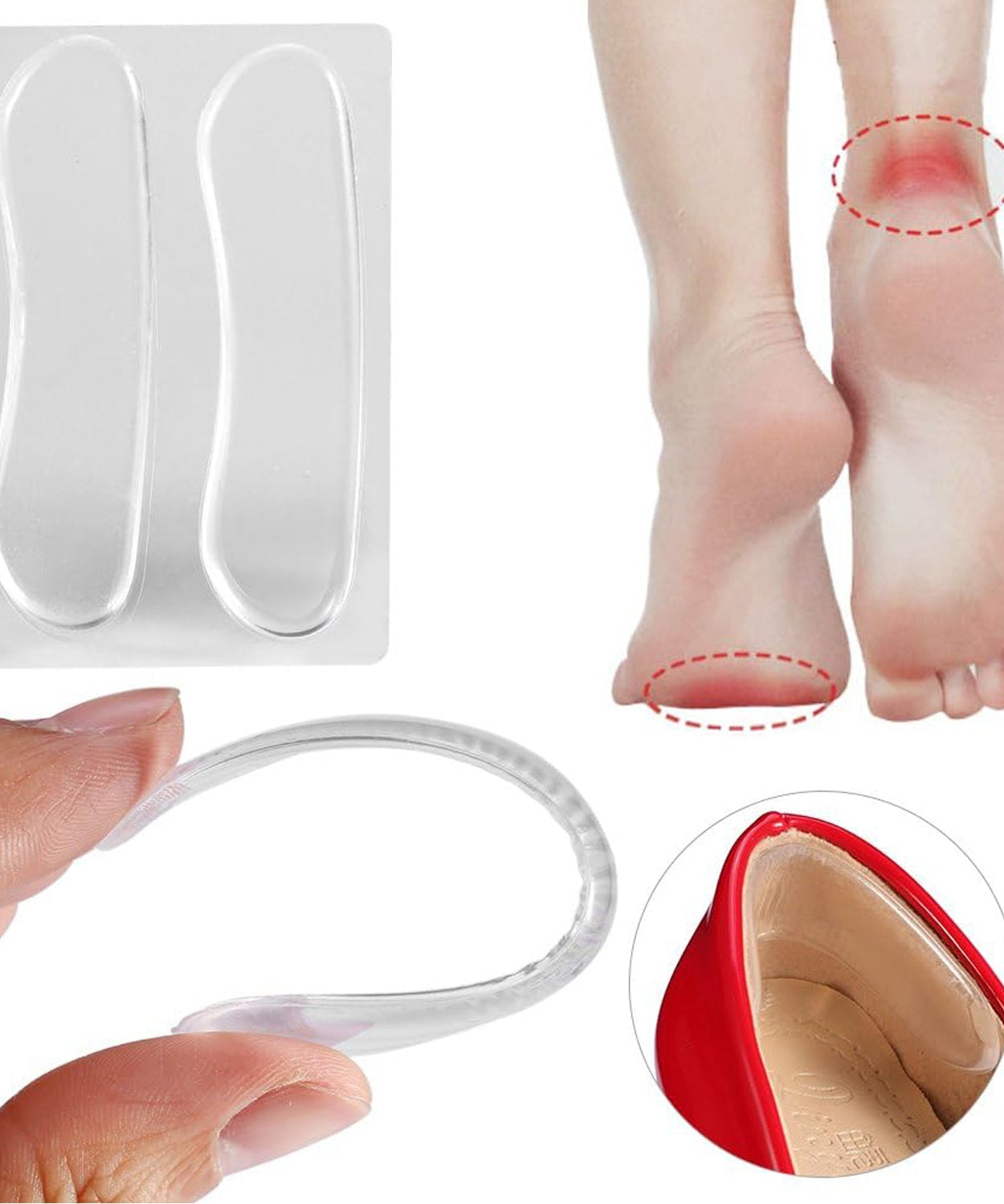 Fabric Sticky Shoe Back Heel Insoles Protector Liner