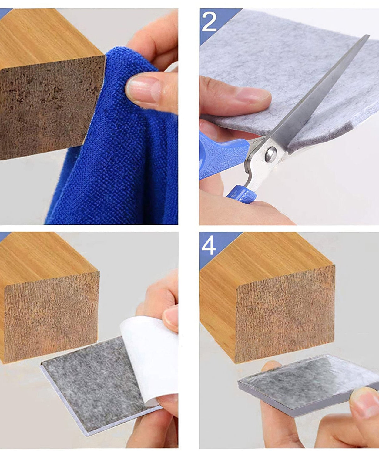 Furniture pads, square felt pads for floor protection.