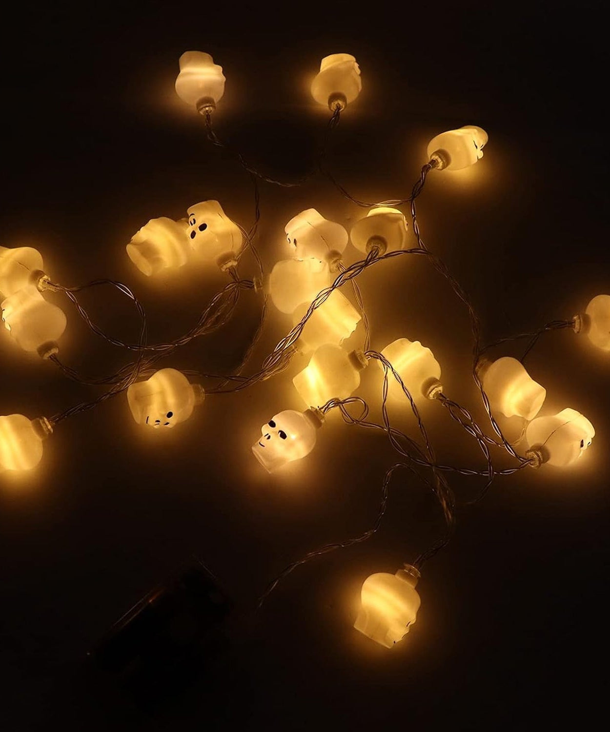 Halloween Decoration Outdoor Indoor Skeleton Head Skulls String Light Set Blow Mold, Decoration Lights Fairy Lights Led Garlands Halloween Decor Garland Decor Wreath Pumpkin