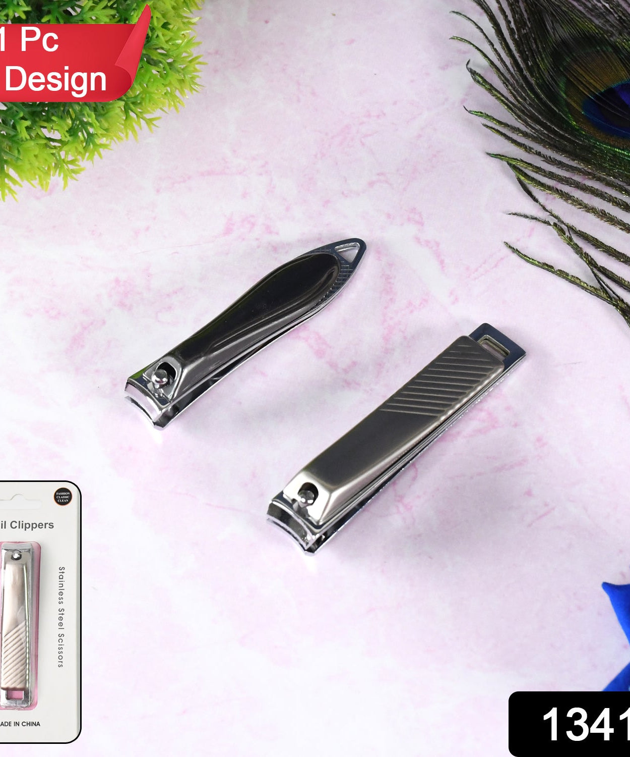 Stainless Steel Folding Portable Large Nail Clippers with Nail File (1 Pc / Mix Design)