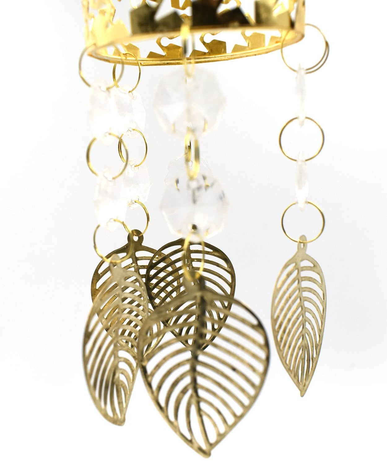 Home decoration with fancy small golden jhoomer, luxurious touch