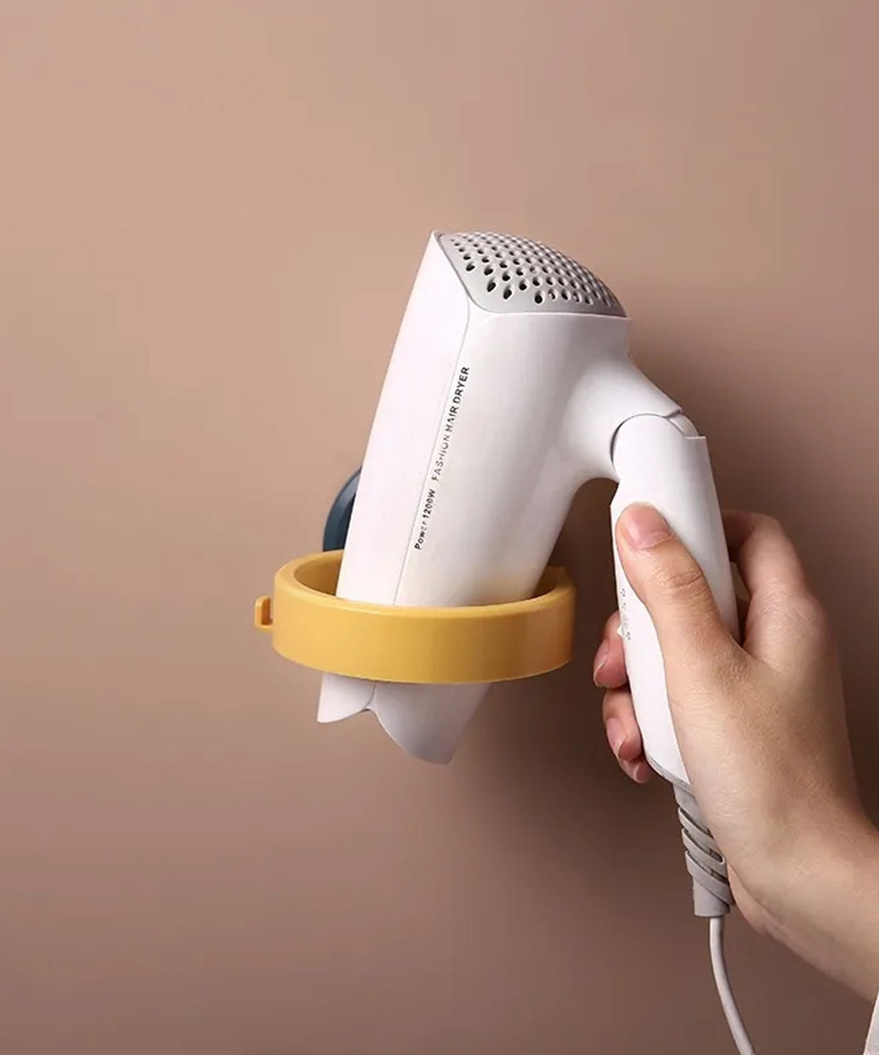 Wall Mount Hair Dryer Holder with Suction Cup, Plastic Wall Bracket for Bathroom, Beauty Salon / Home Use Self Adhesive Hair Dryer Stand Rack (1 Pc)