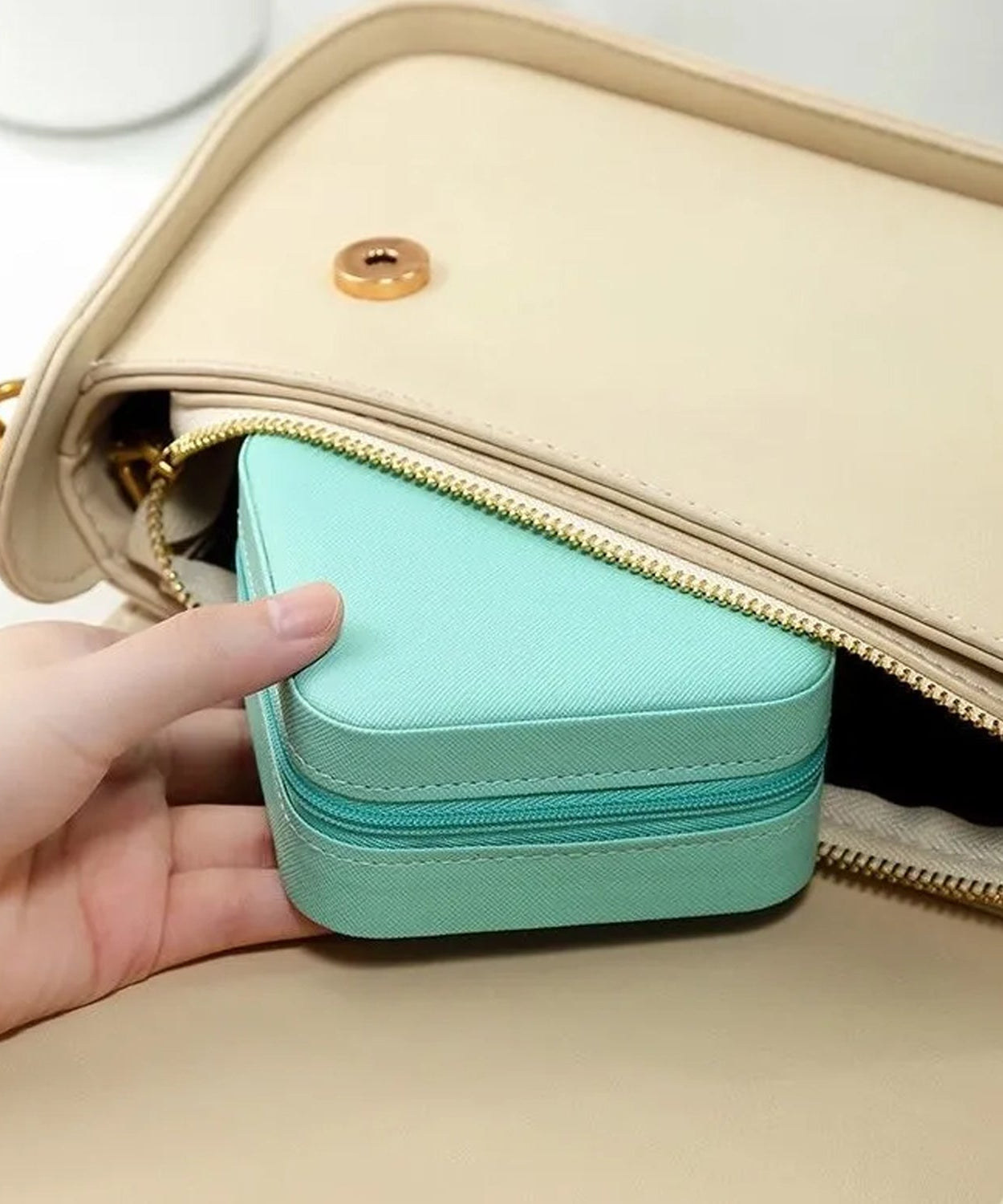 Mini PU Leather jewellery Box for Travel & Storage