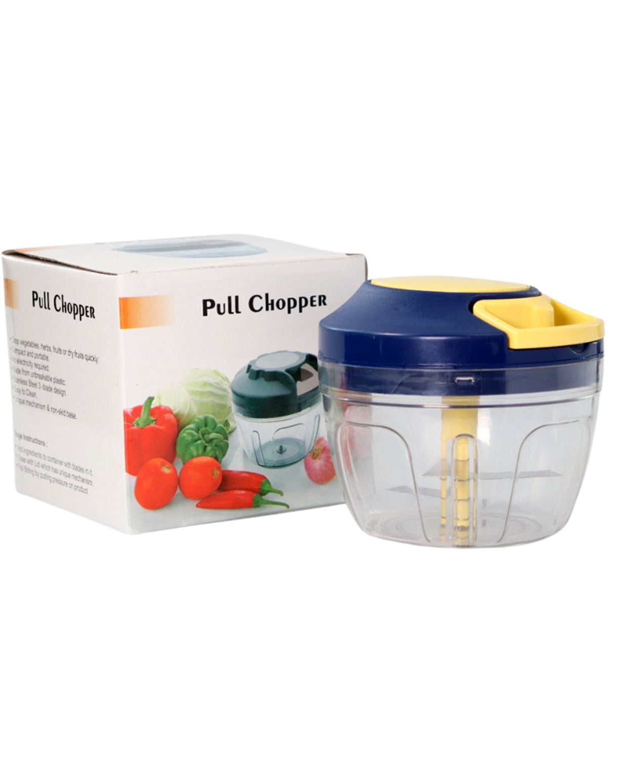 Multi-blade chopper for effortless vegetable and fruit preparation