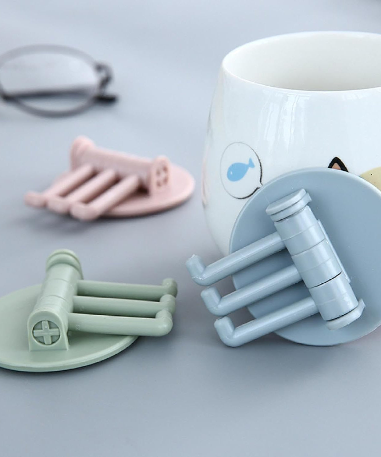 Rotatable sticky hook for organizing home spaces