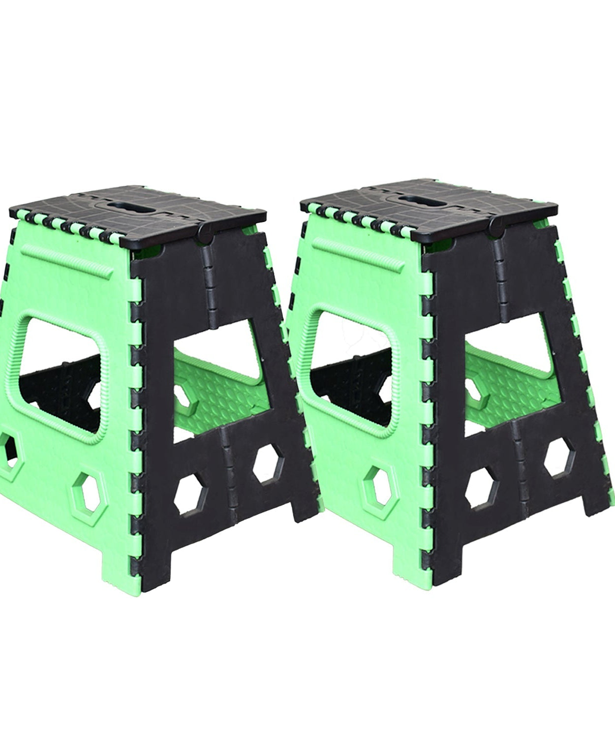 Brown folding stool, 18 inches, for adults and kids, perfect for kitchen use.