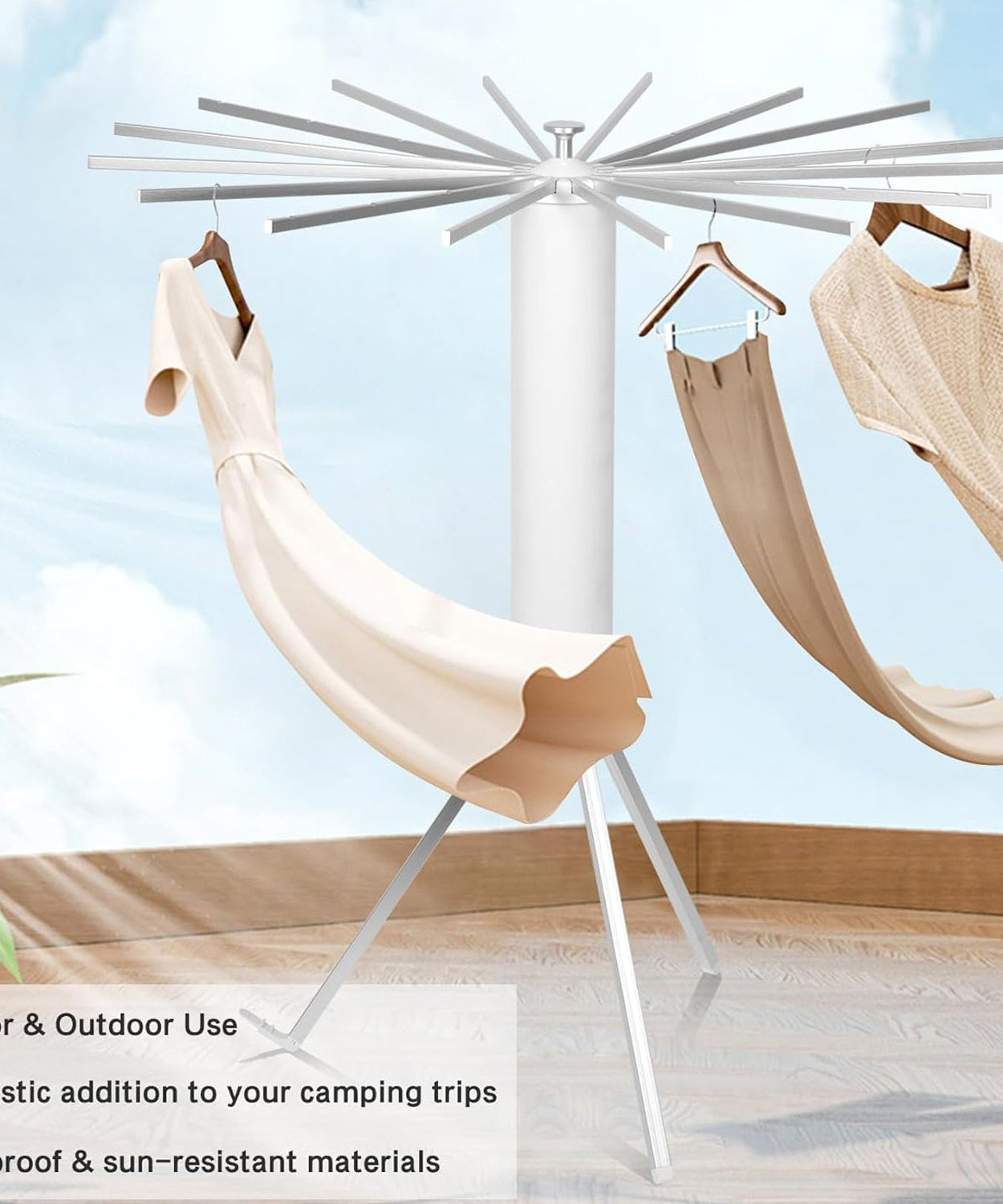 Foldable Rotary Clothes Drying Rack Stand (1 Pc)