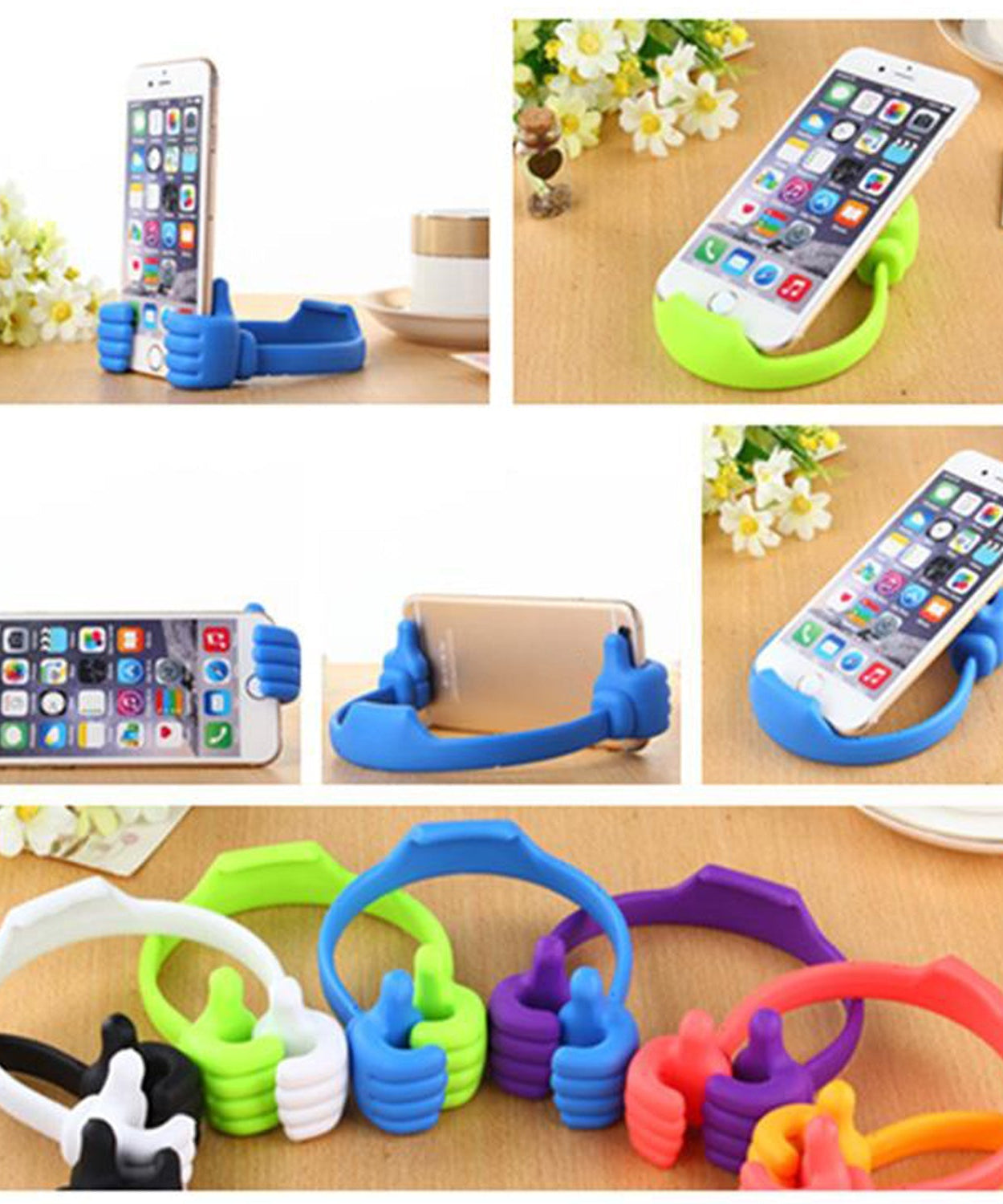 4-piece hand-shaped mobile stand, perfect for desks and counters.
