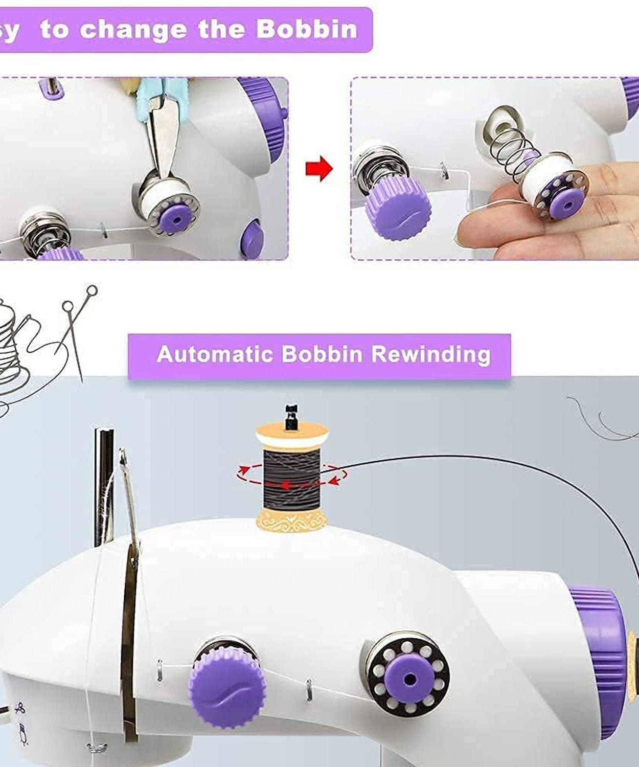 Home Tailoring Sewing Machine With Extension Table Set, Foot Pedal, Adapter Mini Electric Silai Machine, Portable Stitching Machine/Tailoring Machine