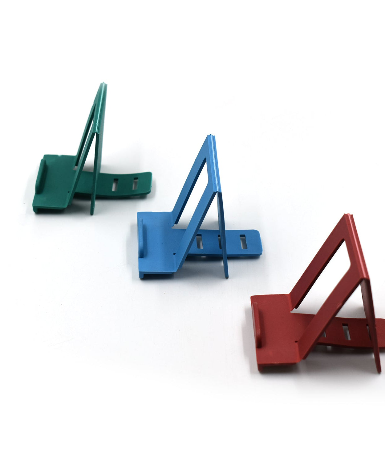 Set of adjustable mobile stands, perfect for desks and counters.