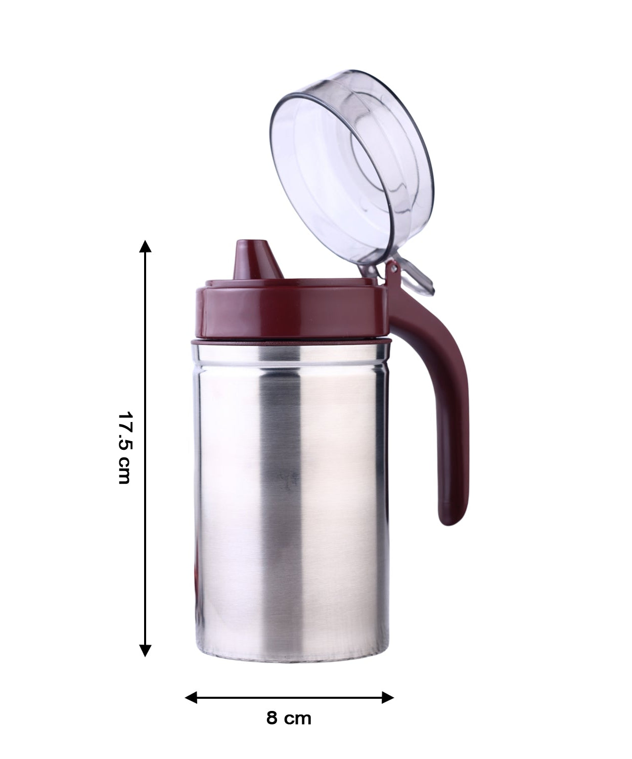 Compact stainless steel oil dispenser, 500ml