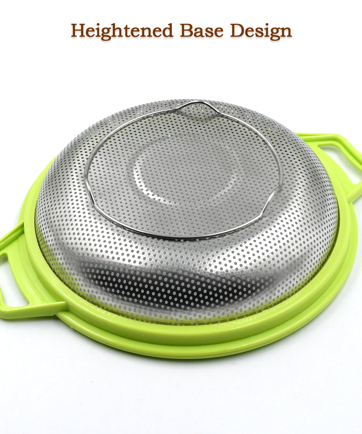Stainless colander with vegetables