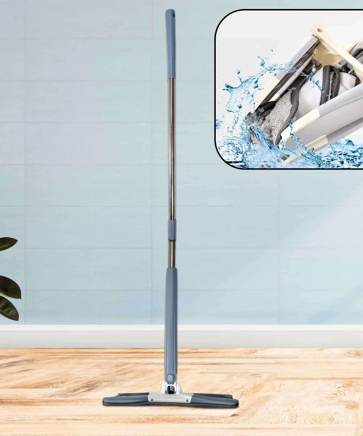 360° flat hand mop for cleaning floors, walls, and ceilings