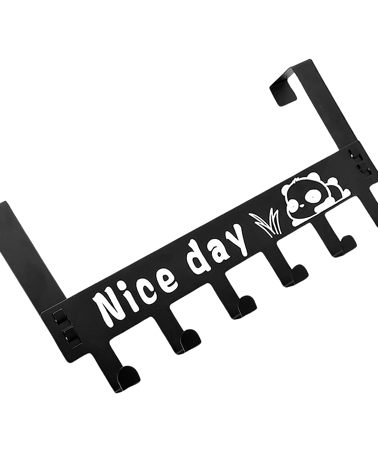 Heavy-Duty Carbon Steel Over Door Hook Rack for Towels & Coats (1 Pc, 6 Hooks)