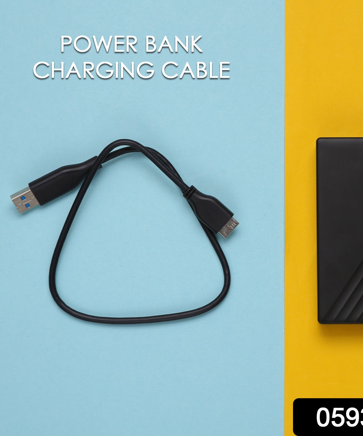 Micro USB cable for power bank charging.