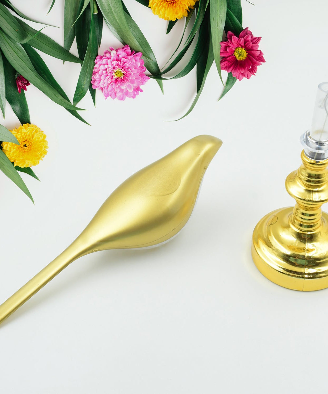 Close-up of decorative LED table lamp with crystal elements