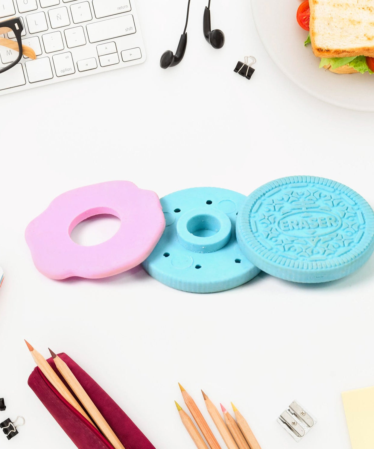 Biscuit Shape Eraser Unique Designs & Patterns (1 Pc)