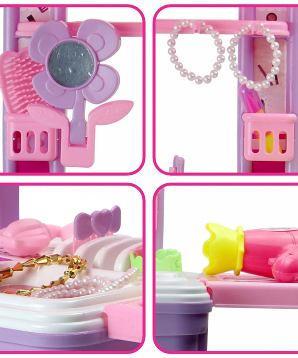 Big Beauty Set Suitcase On Wheel, The Ultimate Beauty Set On Wheels for Girls, Makeup Kit is Easy to Clean & Use, Portable Beauty Set with 25 Pieces for 3 Years BIS Approved. (Beauty Set Trolley)