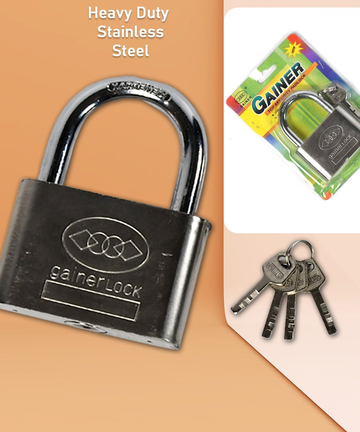 Rust-resistant padlock with strong locking mechanism