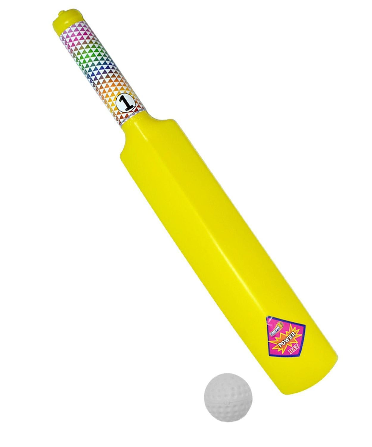 Plastic cricket set including bat and ball, suitable for kids