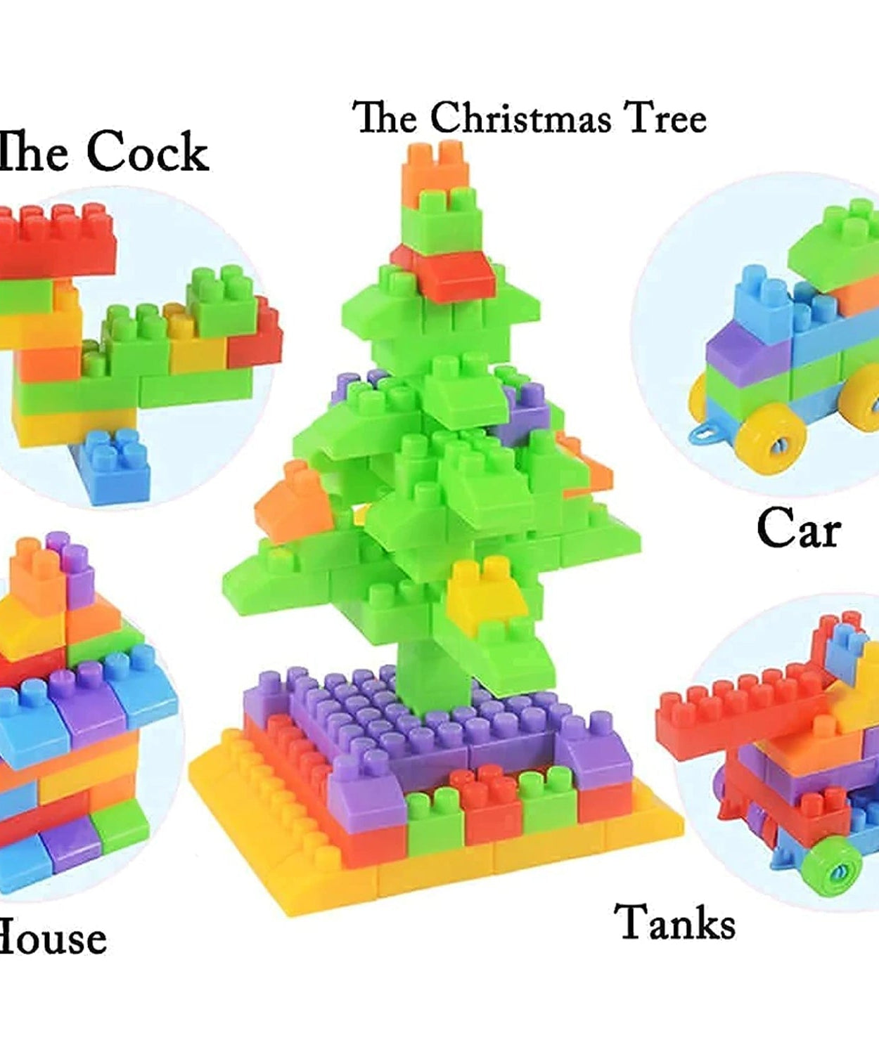 60-piece block set for kids' games and puzzles