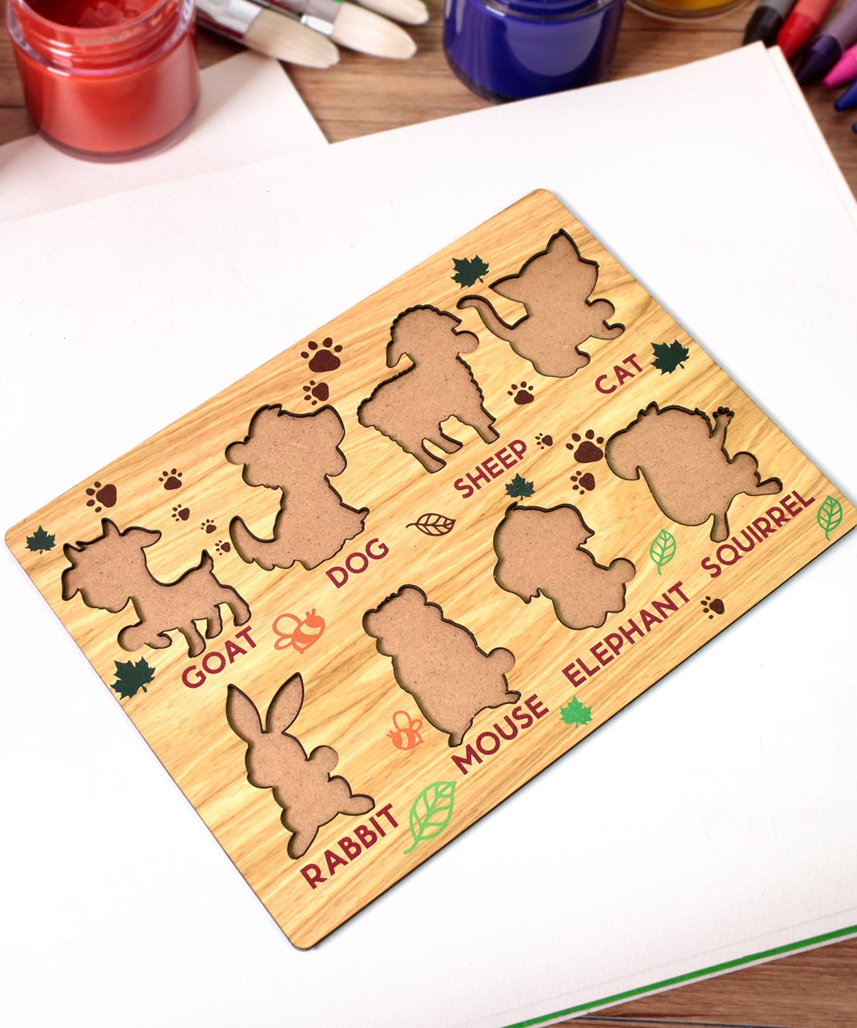Viga Wooden Animal Chunky Puzzle Board