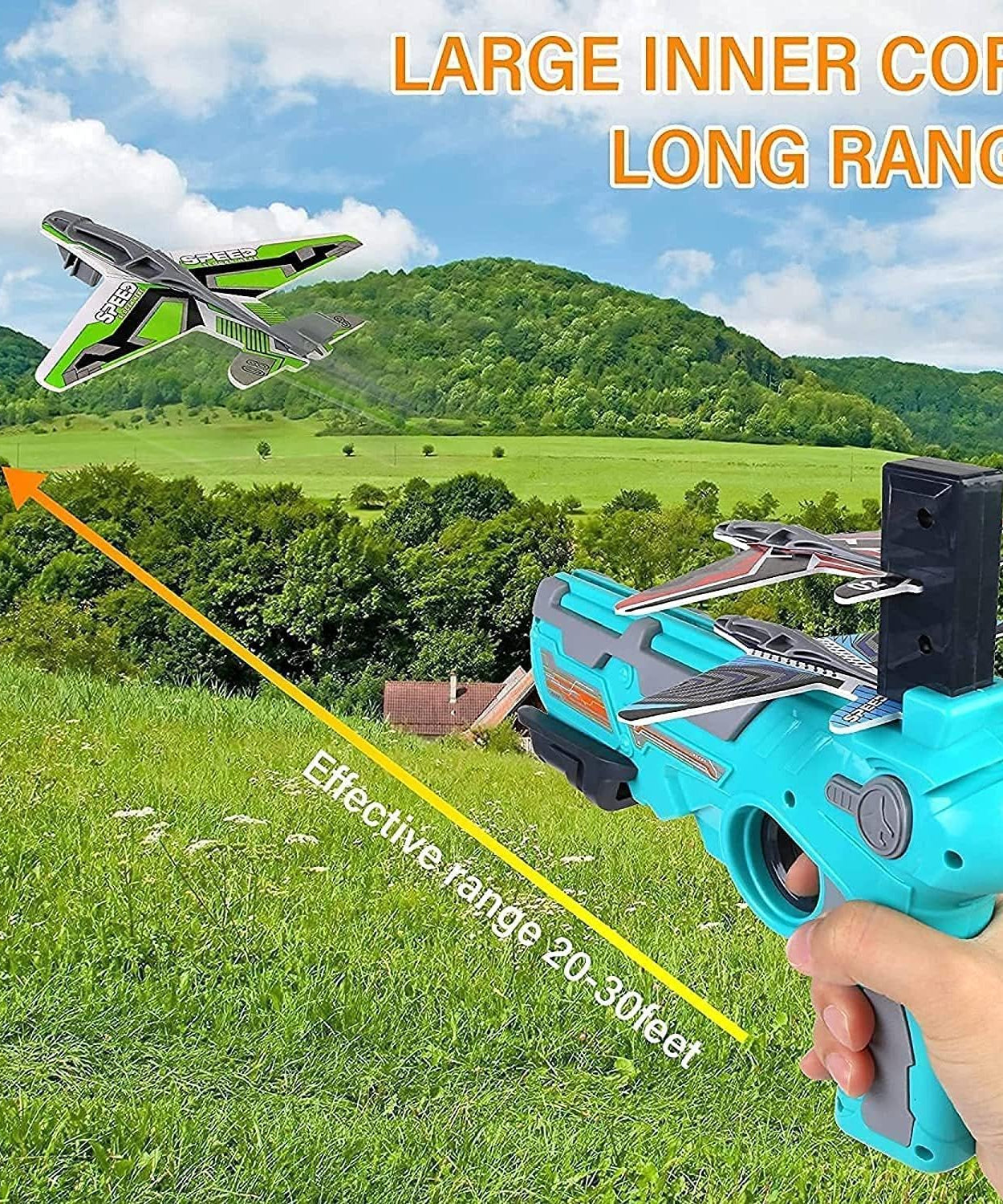 Gun toy with 5 foam planes