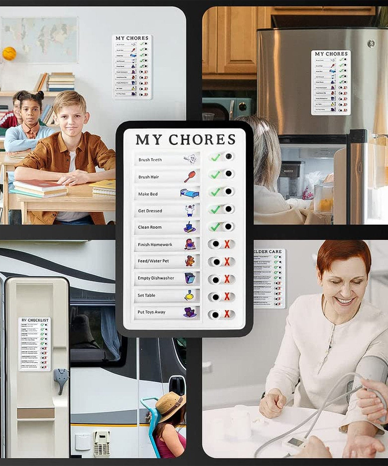 Portable My Chores Home Note Board Management Planning Memo Boards Reminding Time. (Size :- 20x12Cm)