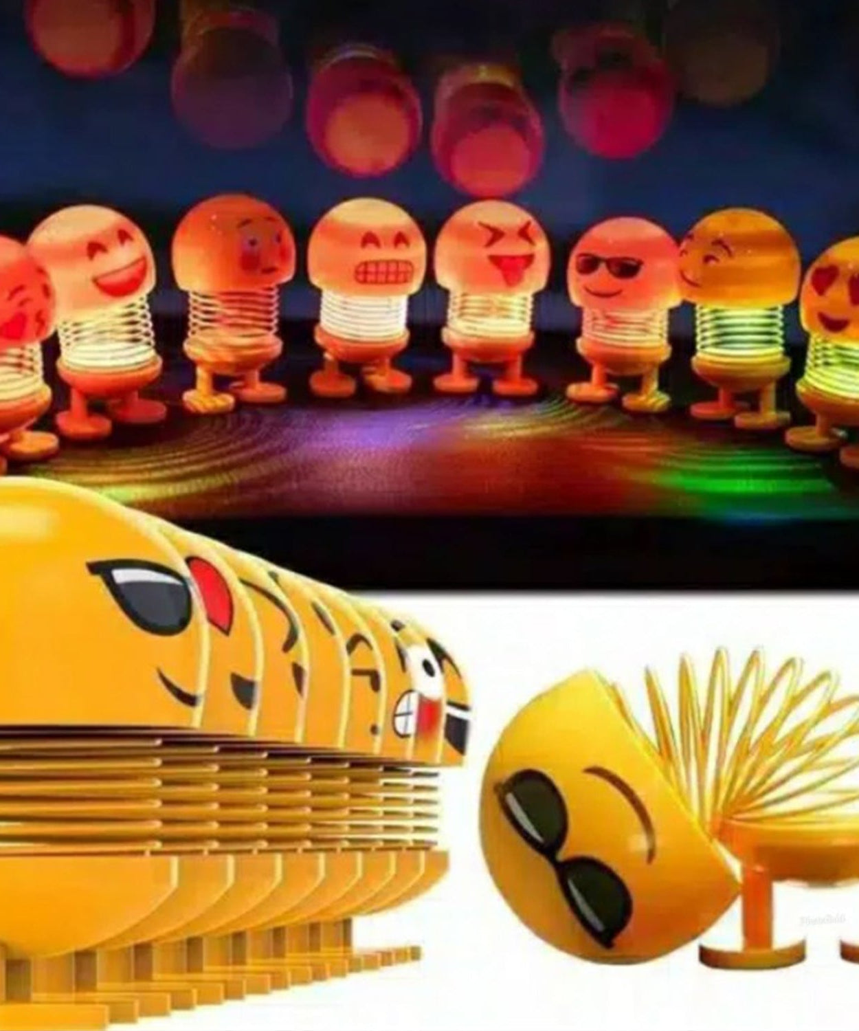 Car interior LED emoji doll.