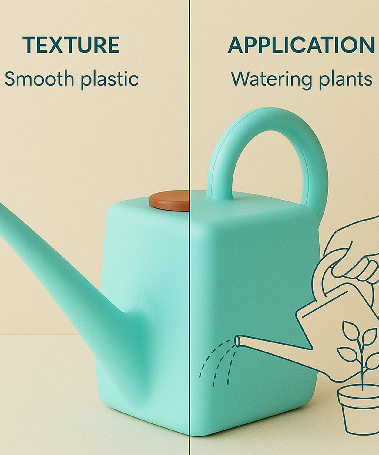 2 Litre Heavy-Duty Plastic Gardening Watering Can with Long Spout & Ergonomic Handle