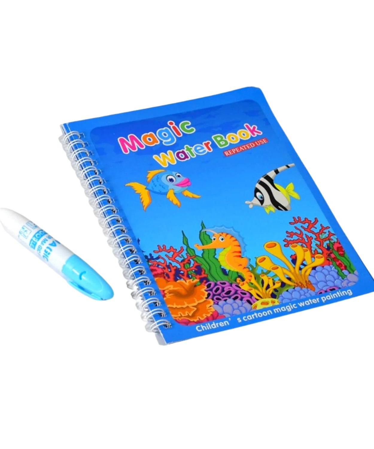 Water-based coloring book with magic pen