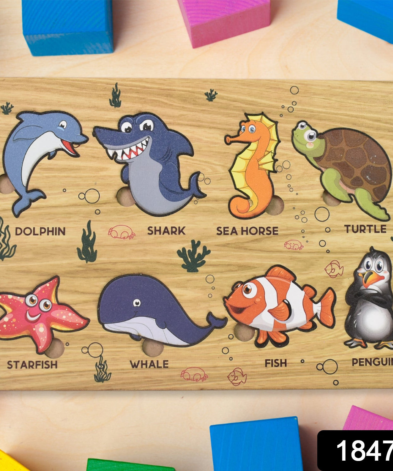 TOP BRIGHT Wooden Ocean Animal Puzzle