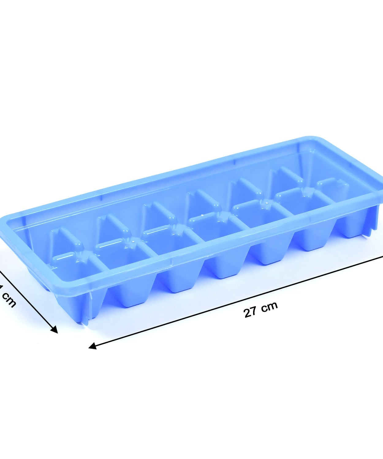 Ice cube trays showing multiple ice cube compartments.