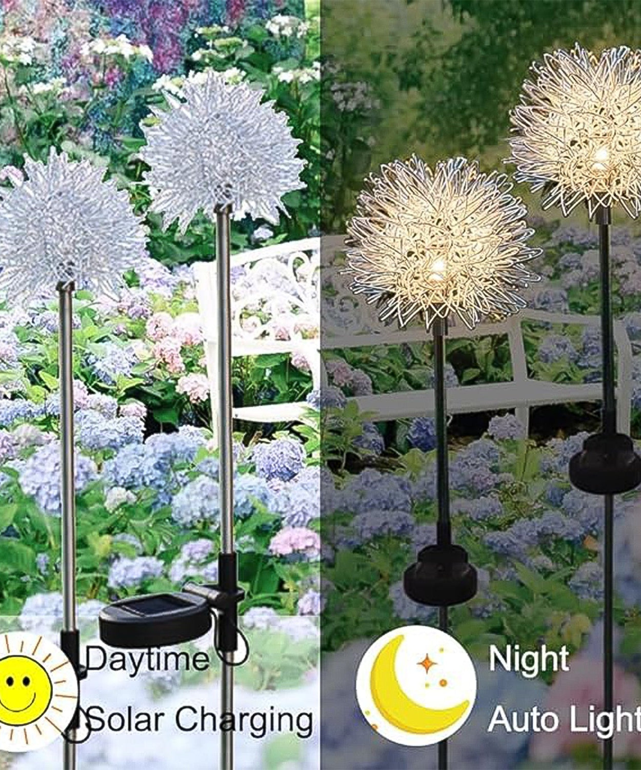 Solar Powered Dandelion Garden Lights (2 Pc)