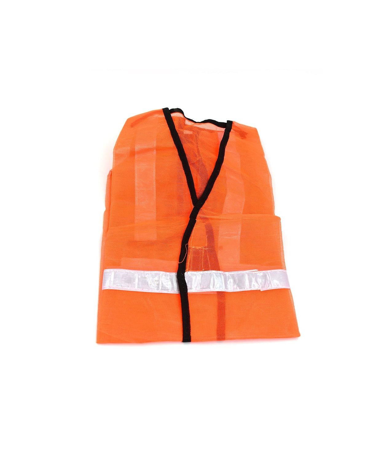 High-visibility orange safety jacket for construction use