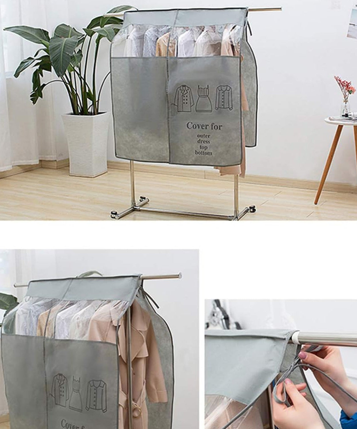 Hanging Garment Dust Cover for Clothes Rack (1 Pc)
