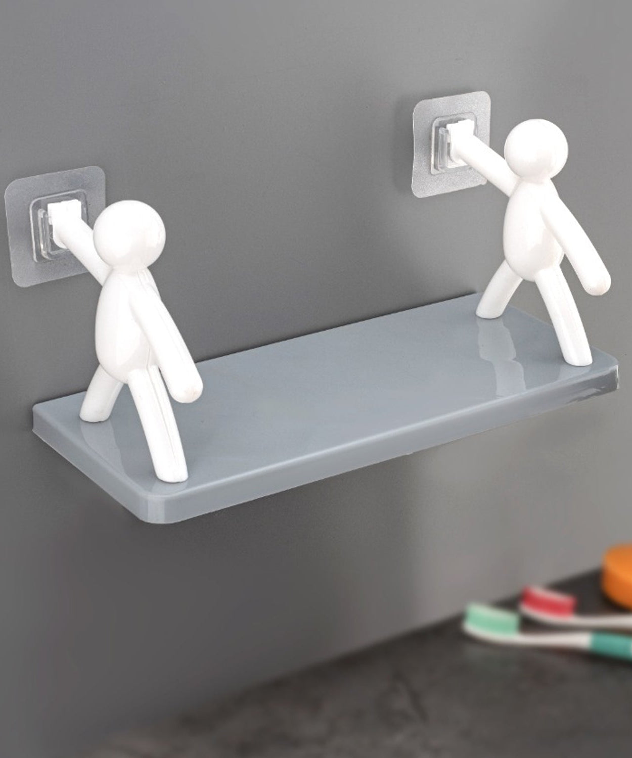 Floating wall shelf for bedroom, living room, or kitchen, mounted design for versatile use.