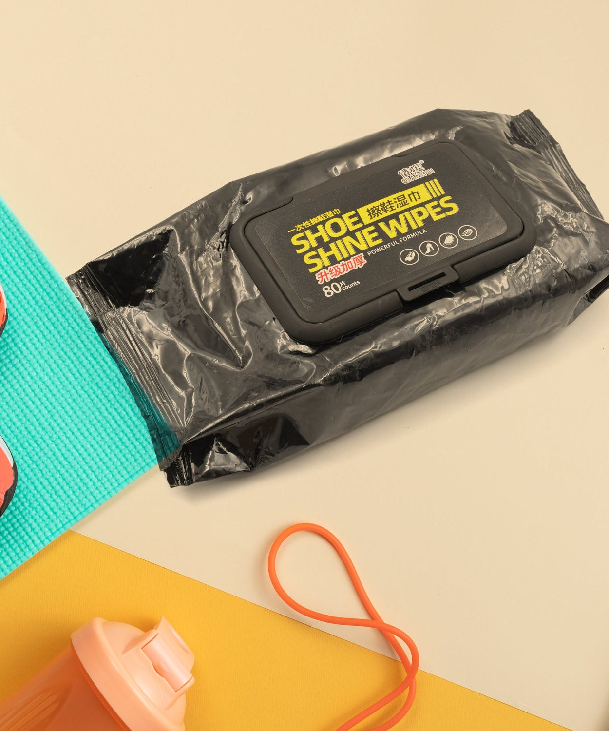 Shoe cleaning wet wipes pack for travel use