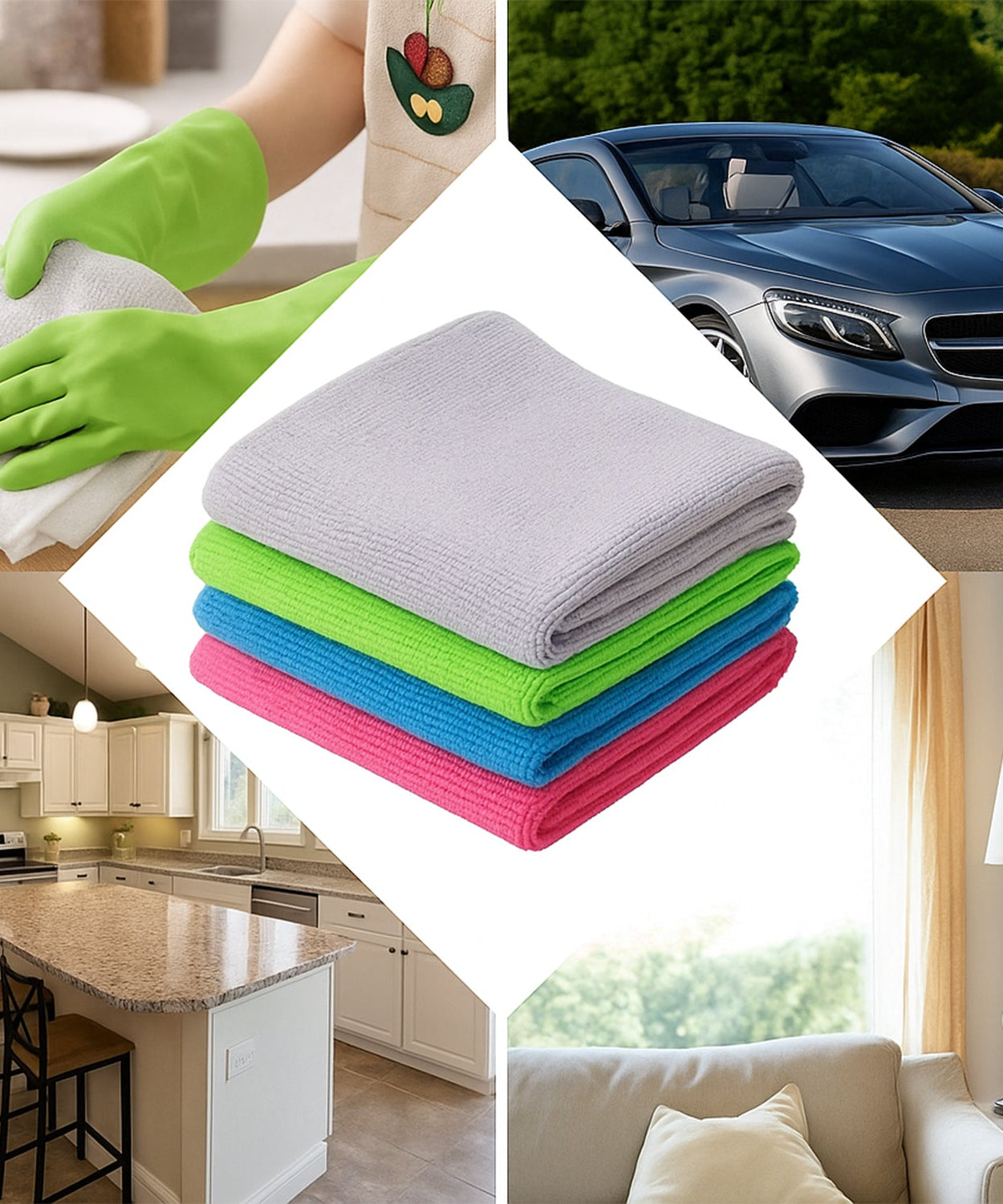 Multipurpose Microfiber Cleaning Cloth (30x30cm & 5 Pc)
