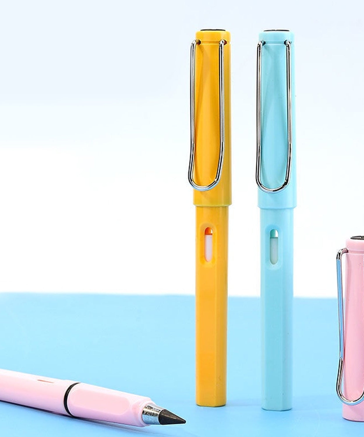 2-in-1 Everlasting Magic Pencil with Replaceable Eraser – Inkless, Reusable, Portable (1 Pc / Mix Color)