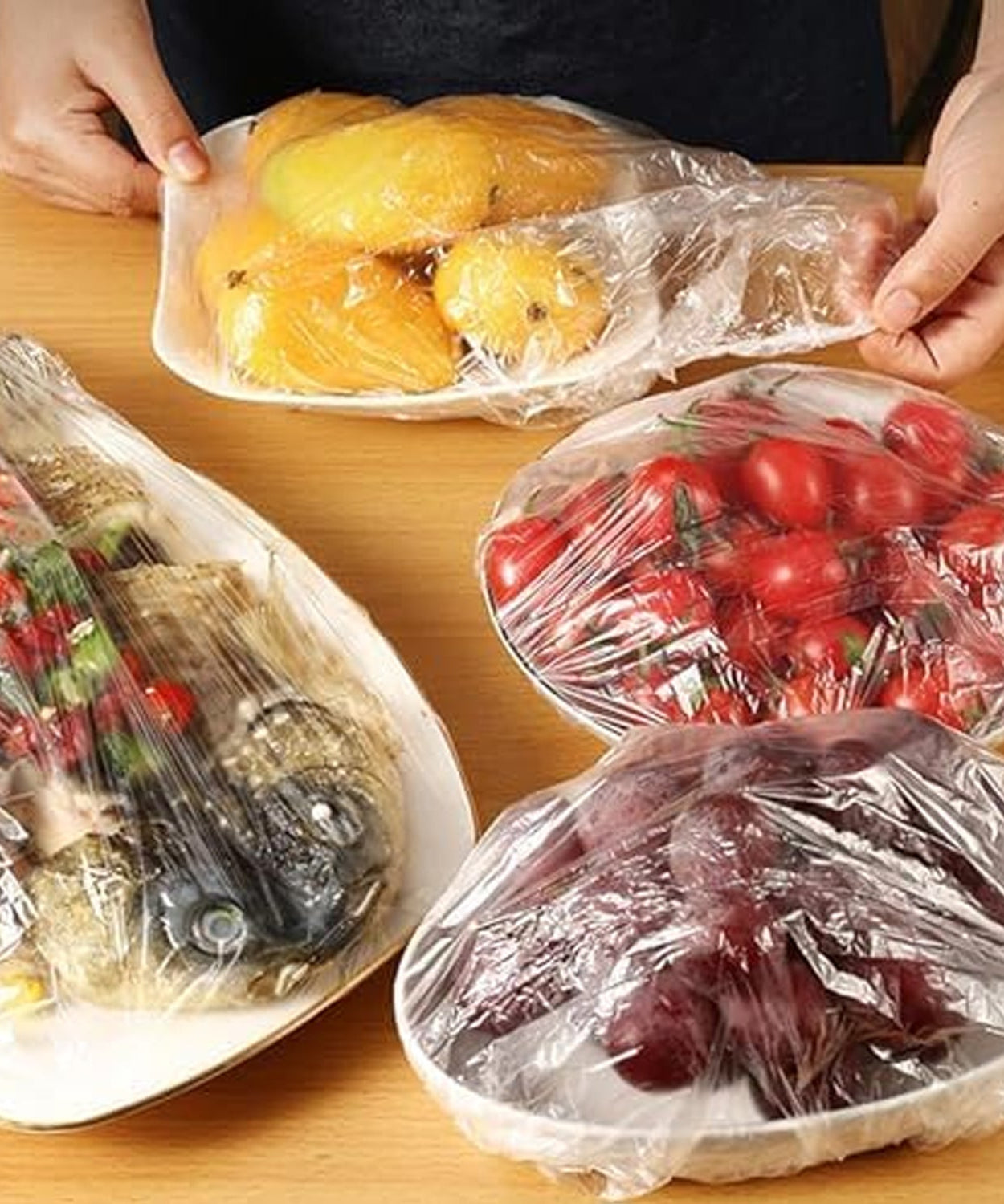 Disposable Elastic Food Storage Covers Bag (100 Pcs Set / Big)