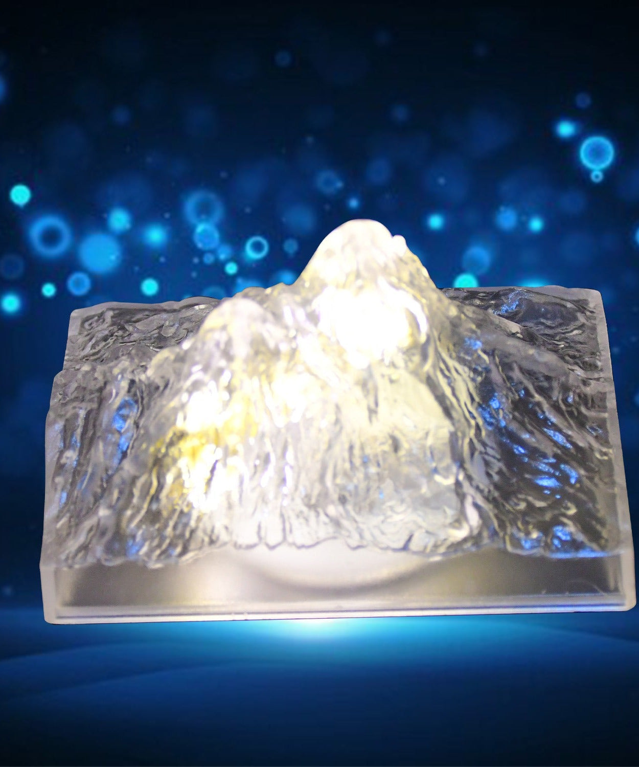 Unique plastic night light with iceberg design and flameless LED