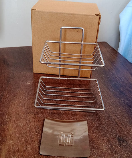 Kitchen Bathroom Soaps Storage Rack with 2 Hook for Home