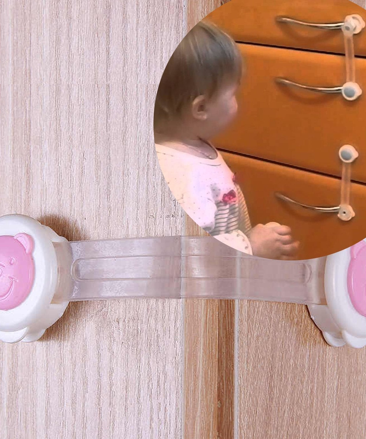 One-piece strap lock for baby safety, durable.