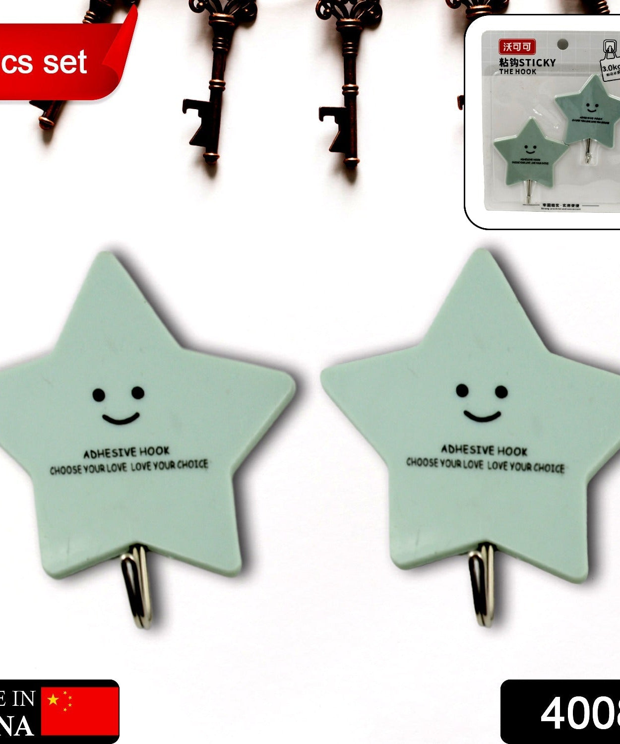 Multipurpose Strong Self-Adhesive Hooks – Heavy Plastic Wall Hooks for Home, Kitchen & Office Use