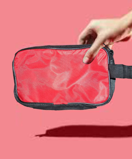 Portable red shaving kit bag