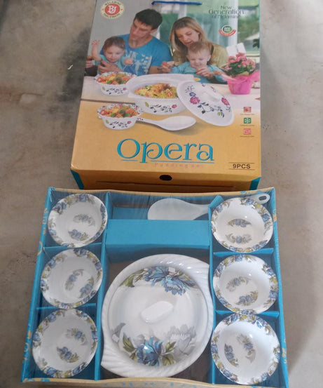 Versatile 9-piece pudding set.