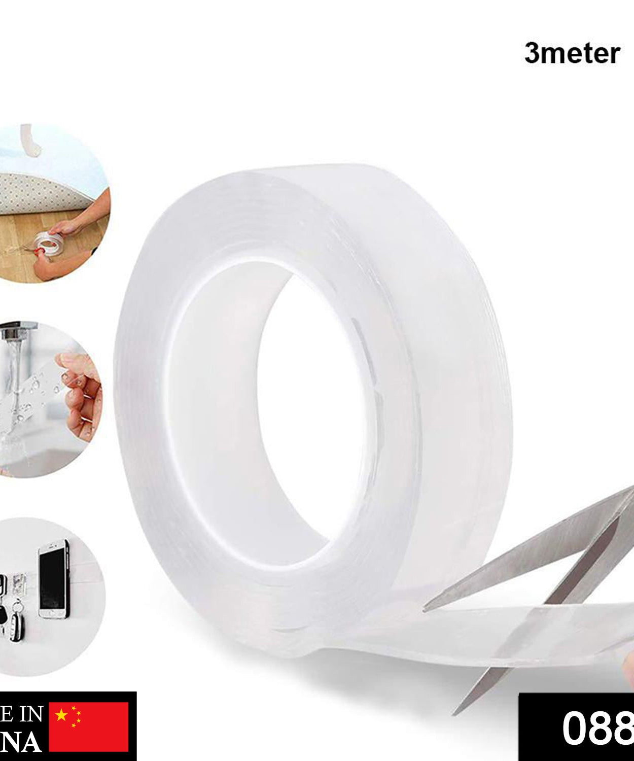 Nano gel tape, double-sided and washable